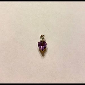 Gold and silver purple stone pendant
